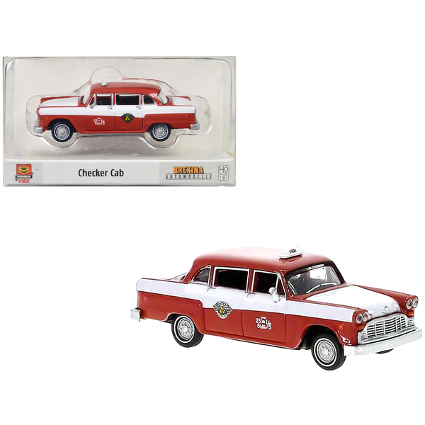 Brekina 1974 Checker Cab "Kalamazoo" Red & White HO Model