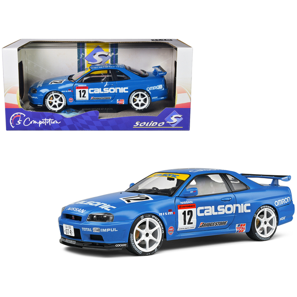 Solido 2000 Nissan Skyline GT-R R34 Calsonic Blue 1/18 Model