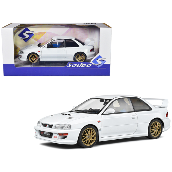 Solido 1998 Subaru Impreza 22B Pure White Gold Wheels 1/18 Model
