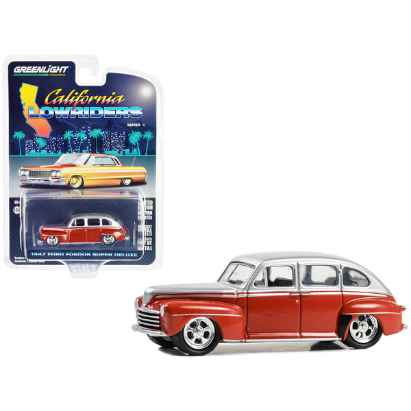 Greenlight 1/64 1947 Ford Fordor Super Deluxe Red/Silver