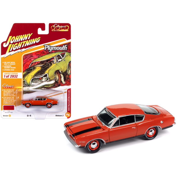 Johnny Lightning '69 Plymouth Barracuda - Orange, Classic Gold