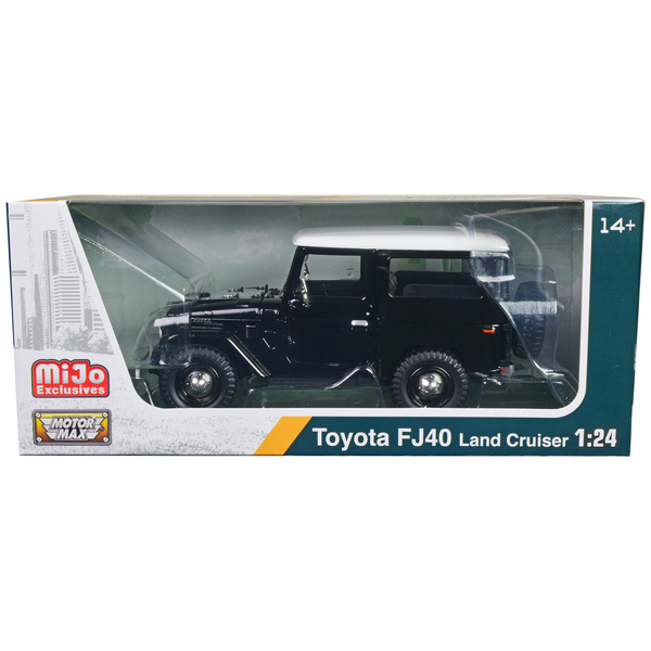 Motormax 1:24 Toyota FJ40 Land Cruiser Black/White Diecast