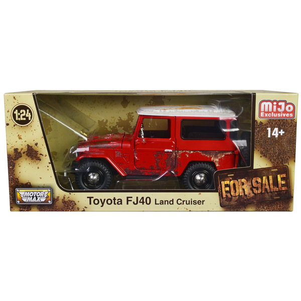 Motormax 1:24 Toyota FJ40 Land Cruiser Rusted Red/White Diecast