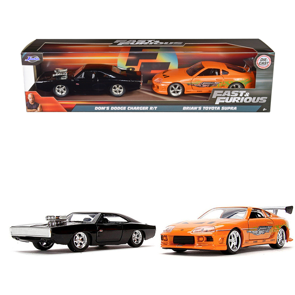 Jada Fast & Furious Charger & Supra Diecast Set - Black/Orange