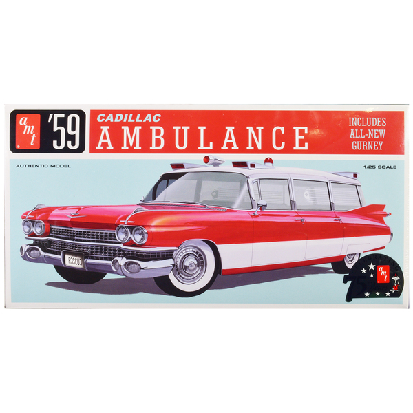 Amt 1959 Cadillac Ambulance 1/25 Scale Model Kit