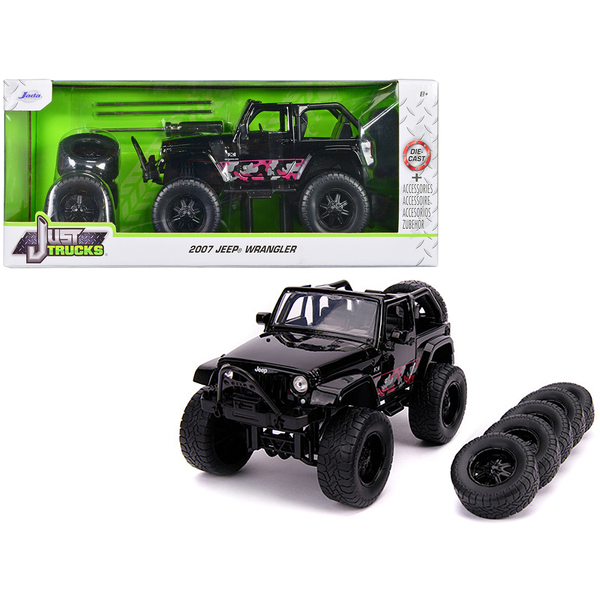 Jada 2007 Jeep Wrangler Black 1/24 w/ Extras