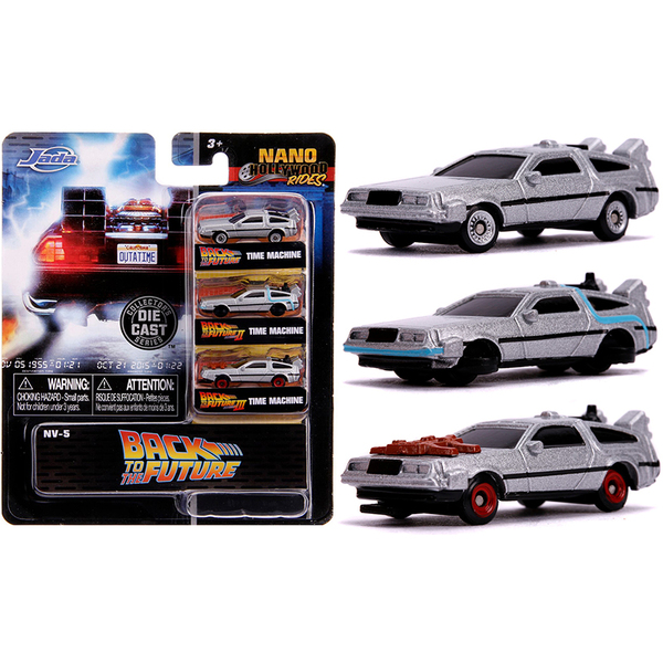 Jada Nano "Back to the Future" Time Machine 3-Pc Set