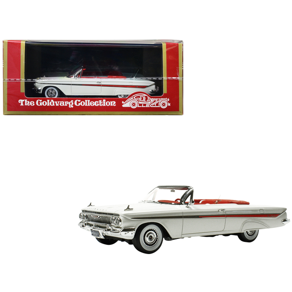 Goldvarg 1961 Chevy Impala Convertible - 1/43 White/Red