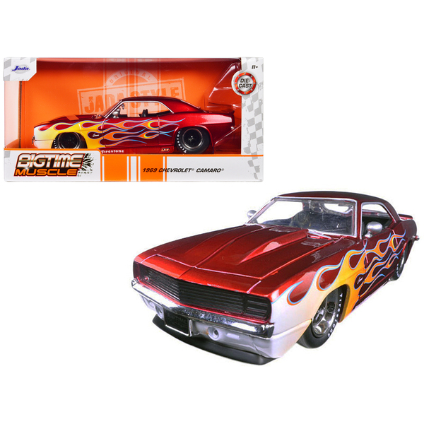 Jada 1969 Chevrolet Camaro Red Flames 1/24 Diecast Model
