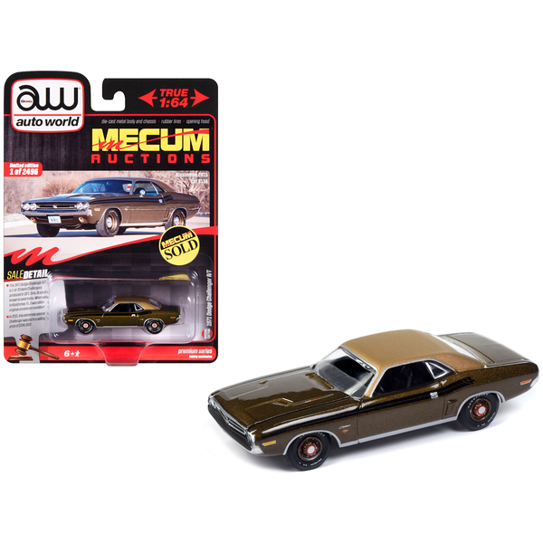 Autoworld 1971 Dodge Challenger R/T 1/64 Diecast - Dark Gold