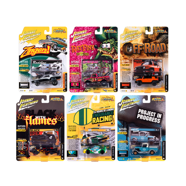 Johnny Lightning Street Freaks Set B 1/64 Diecast Car Set (6 Cars)