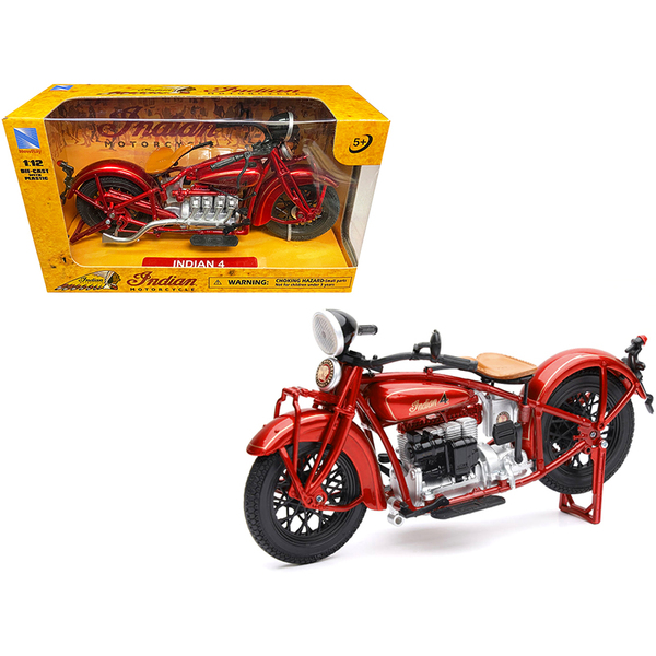 New Ray 1930 Indian 4 Red 1/12 Scale Diecast Motorcycle