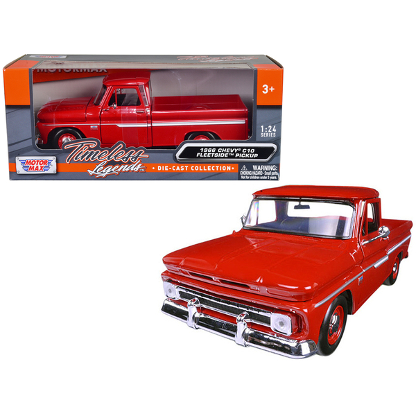 Motormax 1966 Chevy C10 Fleetside Pickup 1/24 Red