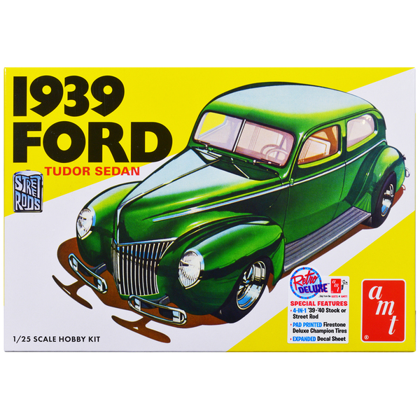 Amt 1939 Ford Tudor Sedan Street Rod 1:25 Scale Model Kit