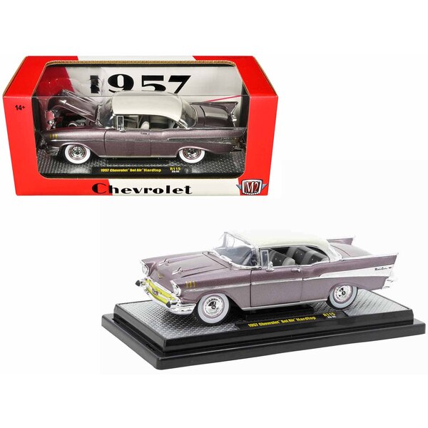 M2 Machines 1957 Chevy Bel Air (Purple Metallic/Cream) 1/24 Scale