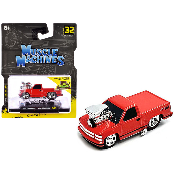 Muscle Machines 1/64 Red 1993 Chevy 454 SS Pickup Truck