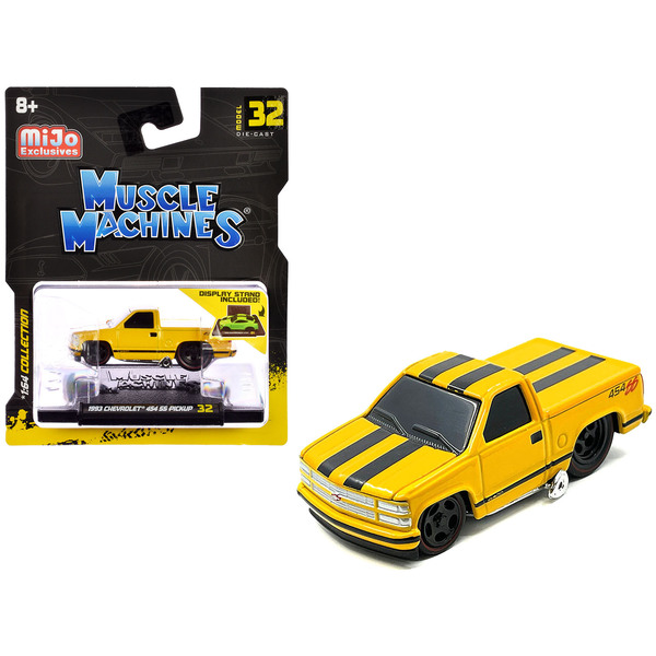 Muscle Machines 1/64 Yellow/Black '93 Chevy 454 SS Pickup