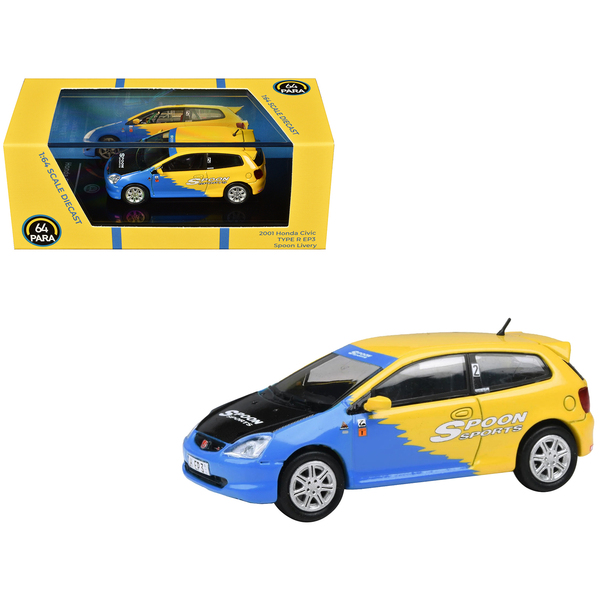 Paragon Honda Civic Type R EP3 Spoon Blue/Yellow 1/64