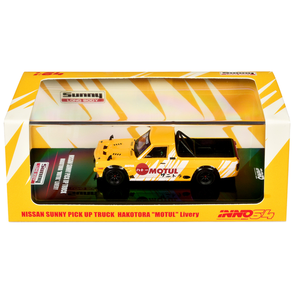 Inno Models Nissan Sunny Hakotora Motul Pickup Yellow/White 1/64