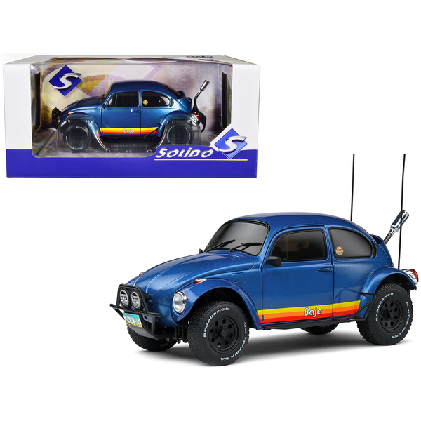 Solido 1975 VW Beetle Baja Blue Metallic Stripes 1/18