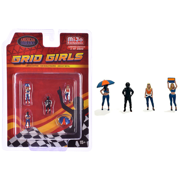 American Diorama Grid Girls 1/64 Scale Figure Set (5 Pcs)