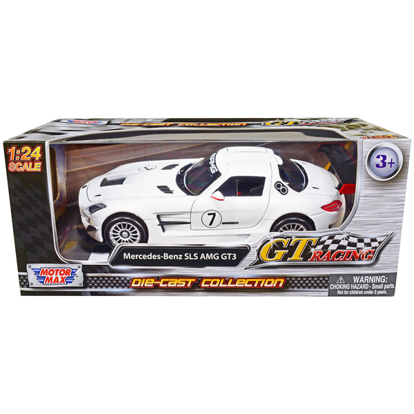 Motormax Mercedes-Benz SLS AMG GT3 #7 White 1/24 Diecast