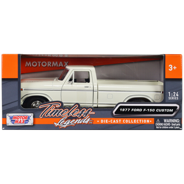 Motormax 1977 Ford F-150 Custom Pickup White 1/24 Diecast