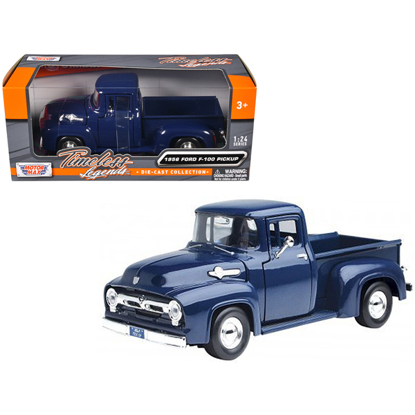 Motormax 1956 Ford F-100 Pickup Blue 1/24 Scale Diecast