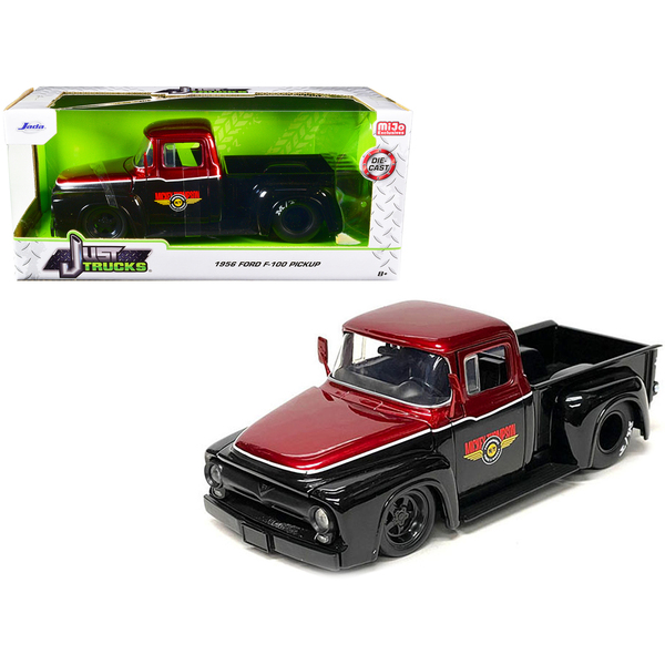 Jada 1956 Ford F-100 Pickup Truck Black/Red 1/24 Model