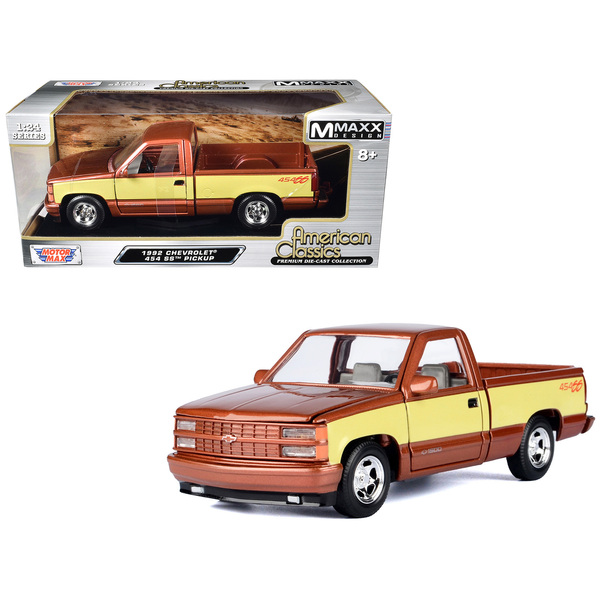 Motormax 1992 Chevy 454 SS Pickup Copper/Beige 1/24 Diecast