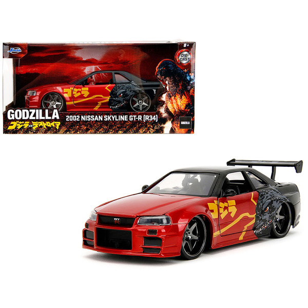 Jada 2002 Nissan Skyline GT-R R34 Red/Black 1/24 Diecast