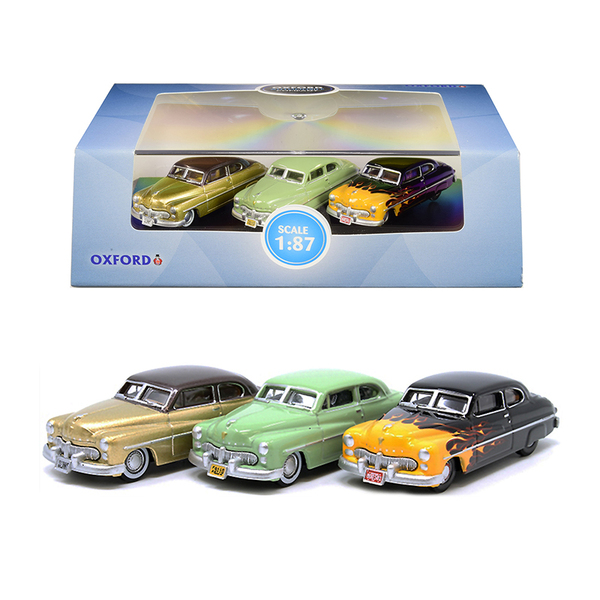 Oxford Diecast 1949 Mercury Coupe 3 Car Set 1/87 Scale
