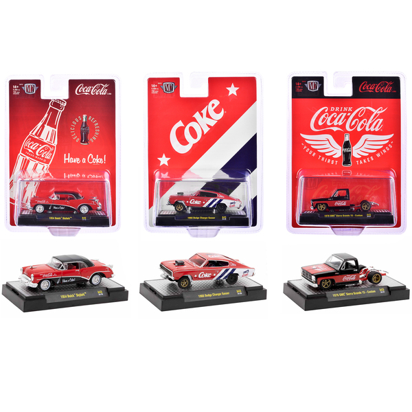 M2 Machines Coca-Cola Set of 3 Cars (1/64)