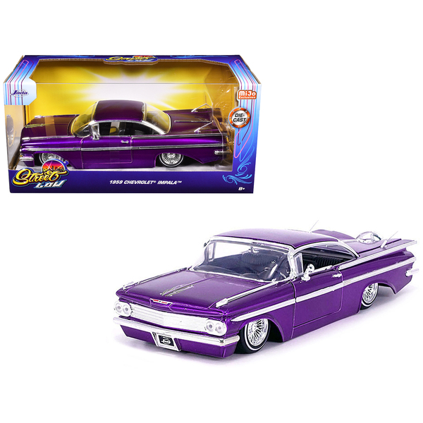 Jada '59 Chevy Impala Lowrider - Candy Purple, Wire Wheels, 1/24 Diecast