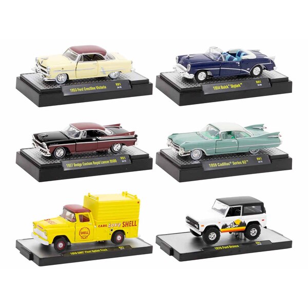 M2 Machines Auto-Thentics 6-Piece Diecast Car Set 1/64