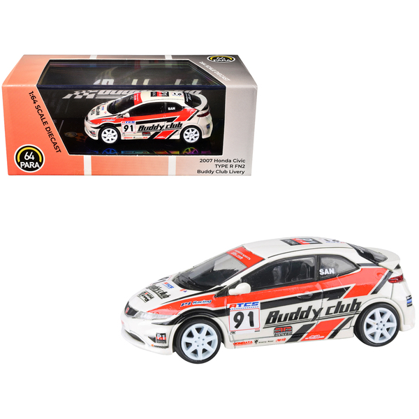 Paragon 1/64 Honda Civic Type R FN2 Buddy Club Diecast Model
