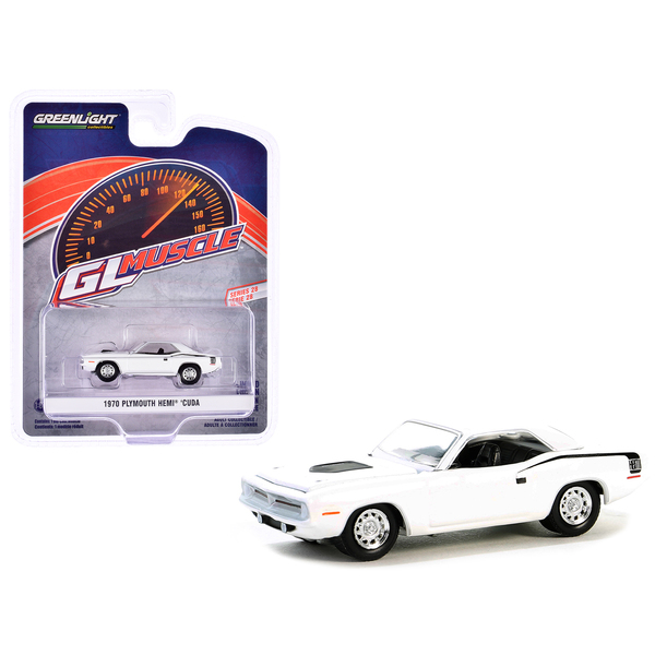 Greenlight 1970 Plymouth Hemi Barracuda Alpine White 1/64