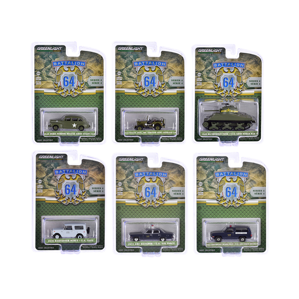Greenlight Battalion 64 Series 4 Diecast Models - 6-Piece Set