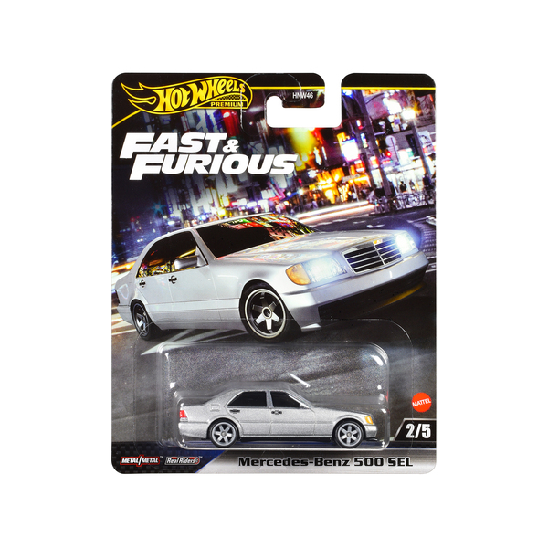 Hot Wheels Mercedes-Benz 500 SEL - Tokyo Drift, Silver, 3-Inch