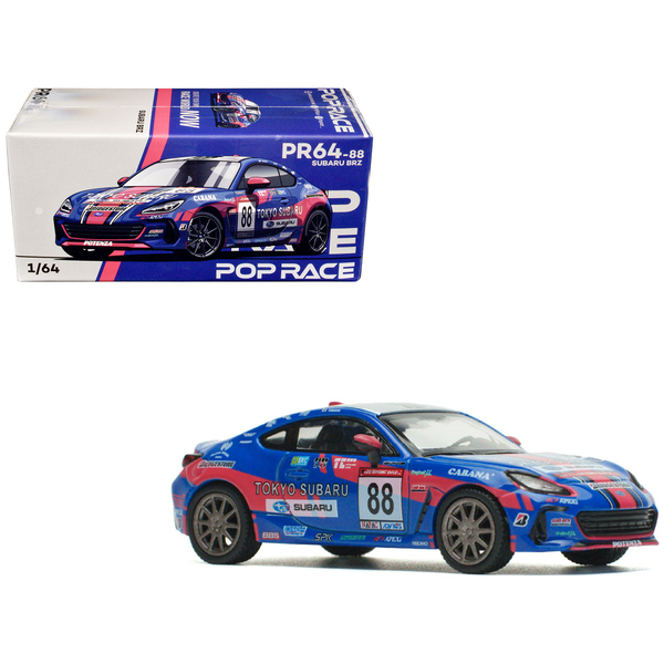 Pop Race Subaru BRZ #88 'Tokyo Subaru Racing' Blue 1:64