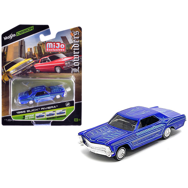 Maisto '65 Buick Riviera Lowrider - Candy Blue 1/64