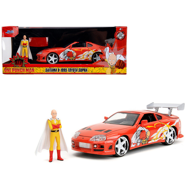 Jada 1995 Toyota Supra Red w/ Saitama Figure 1/24