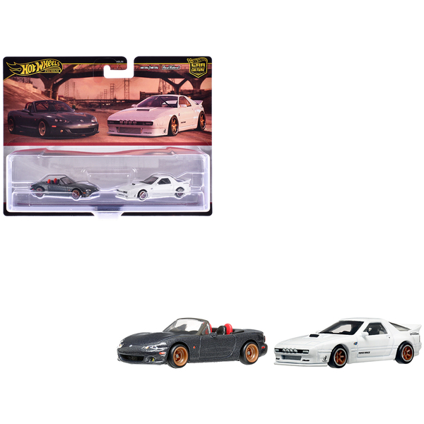 Hot Wheels Mazda Miata & RX7 Pandem Set - Gray & White