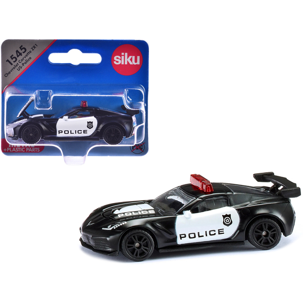 Siku Chevrolet Corvette ZR1 Police Car Black/White 3-inch Diecast