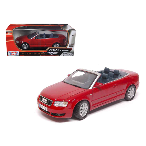 Motormax Audi A4 Red Convertible 1/18 Diecast