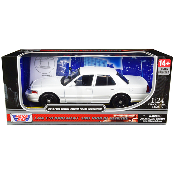 Motormax White Ford Crown Victoria Police 1/24 Kit