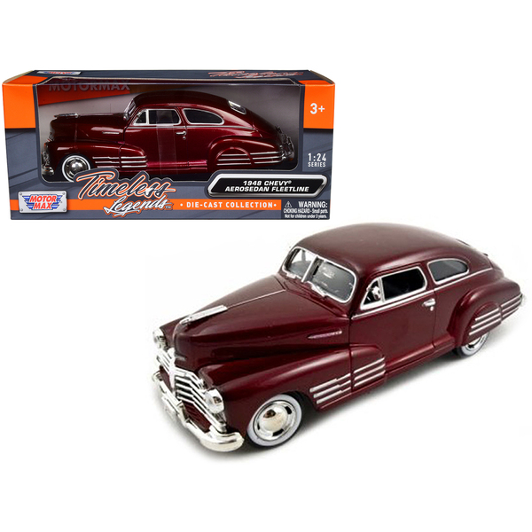 MotorMax 1948 Chevrolet Aerosedan Fleetline - Dark Red Metallic