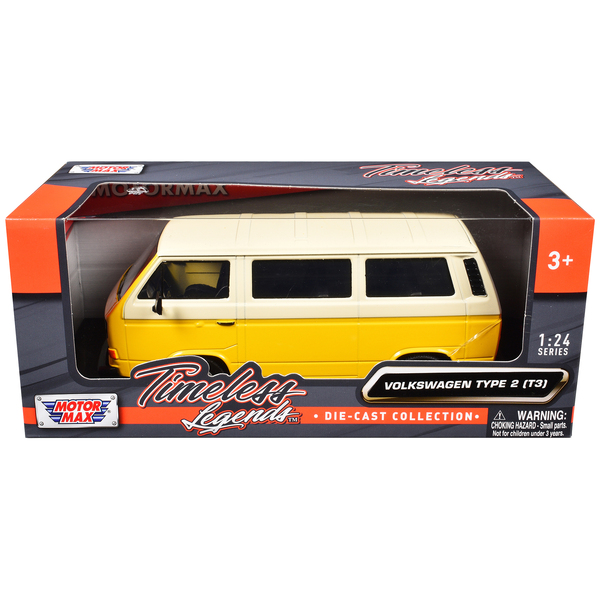 Motormax VW Type 2 Van - Yellow & Beige | 1/24 Scale