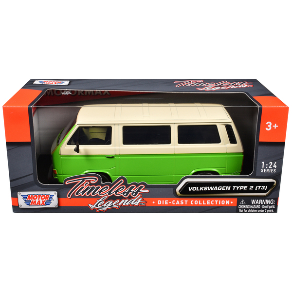 Motormax VW Type 2 Van - Green & Beige | 1/24 Scale