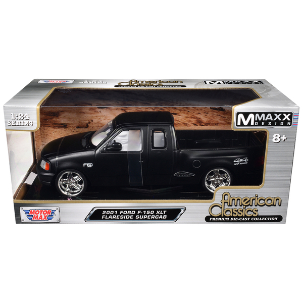 Motormax 2001 Ford F-150 Truck 1/24 Scale Diecast - Matt Black
